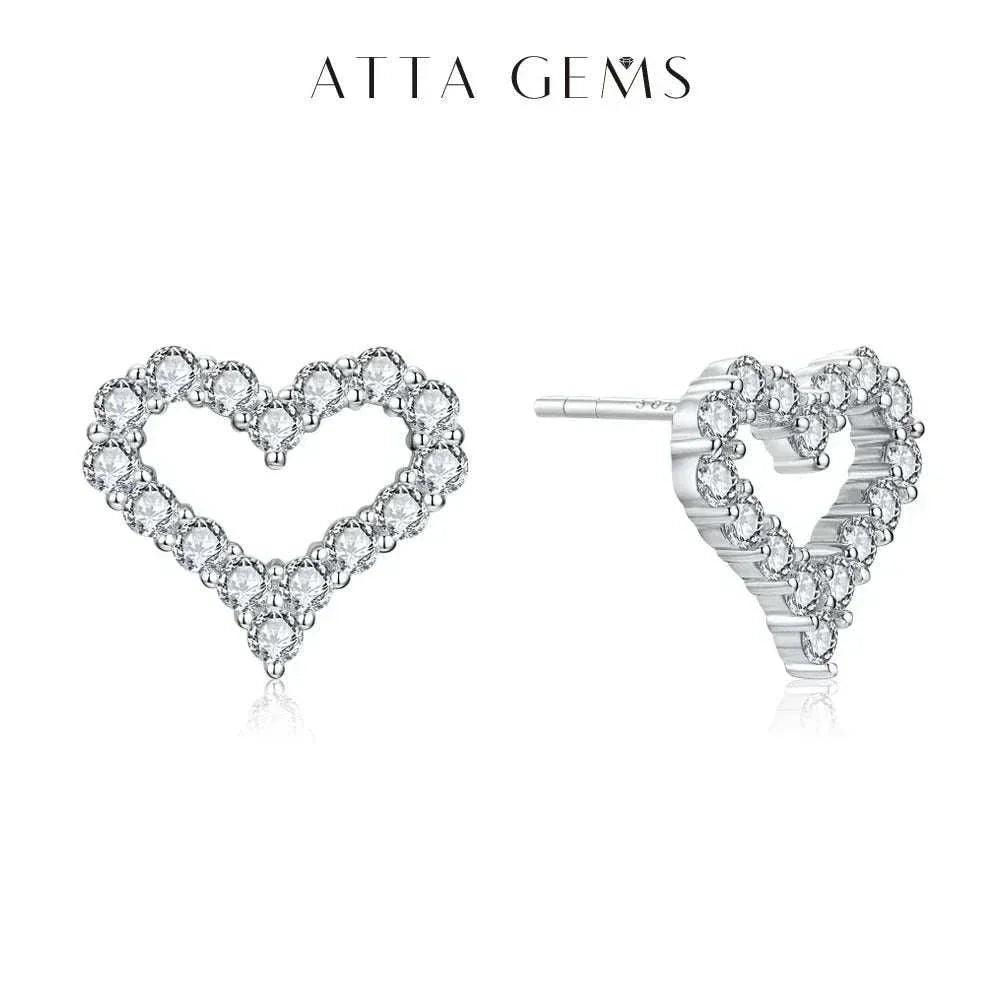 Heart-Shaped Moissanite Stud Earrings - 0