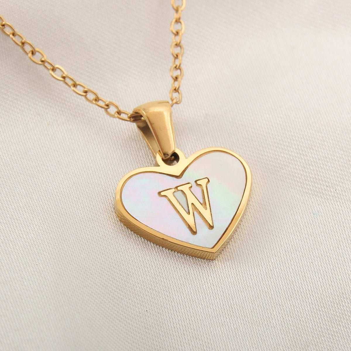 Letter Heart-shaped Necklace