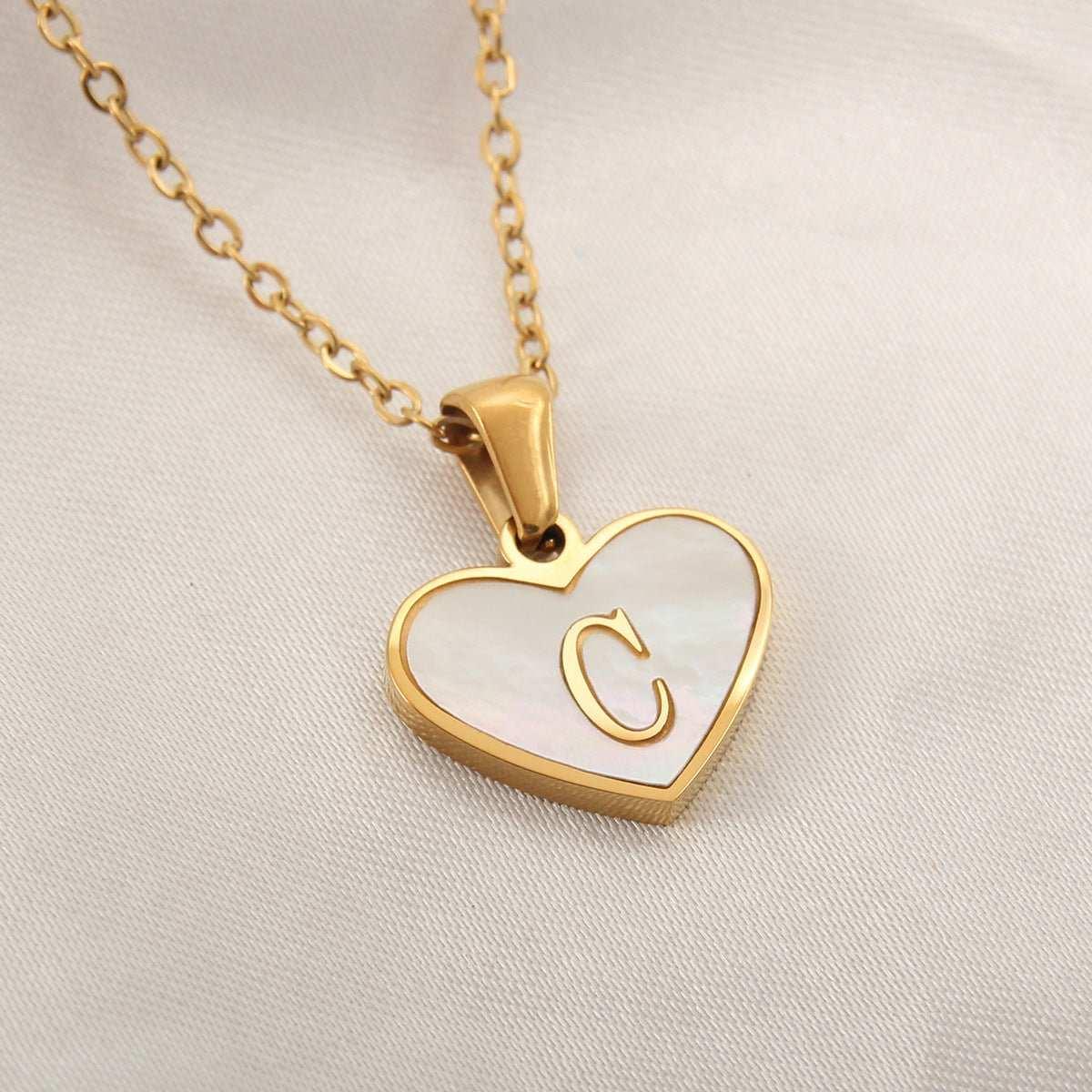 Letter Heart-shaped Necklace
