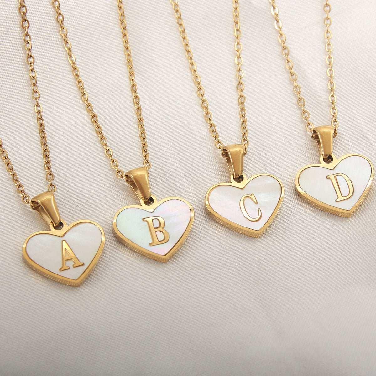 Letter Heart-shaped Necklace
