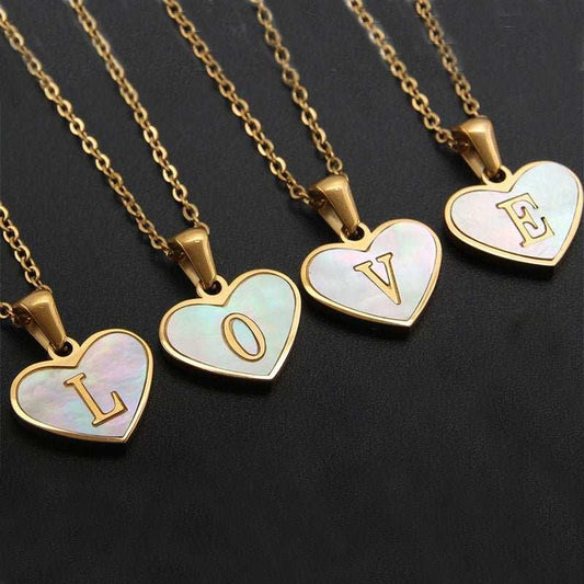 Letter Heart-shaped Necklace
