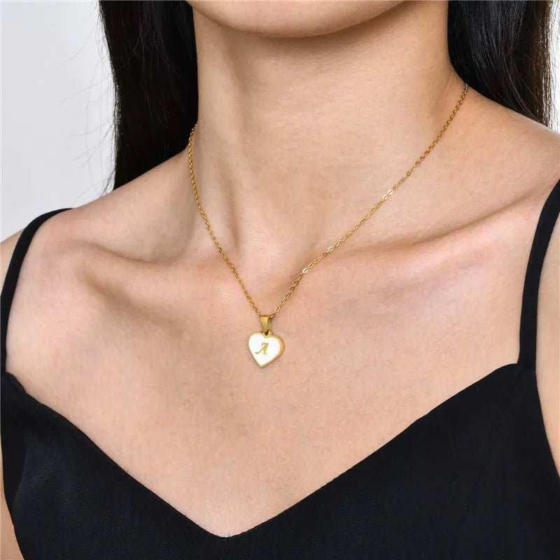 Letter Heart-shaped Necklace