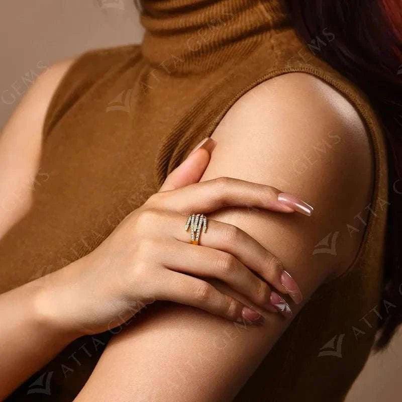 luxury moissanite engagement ring - s925 silver worn on woman's hand
