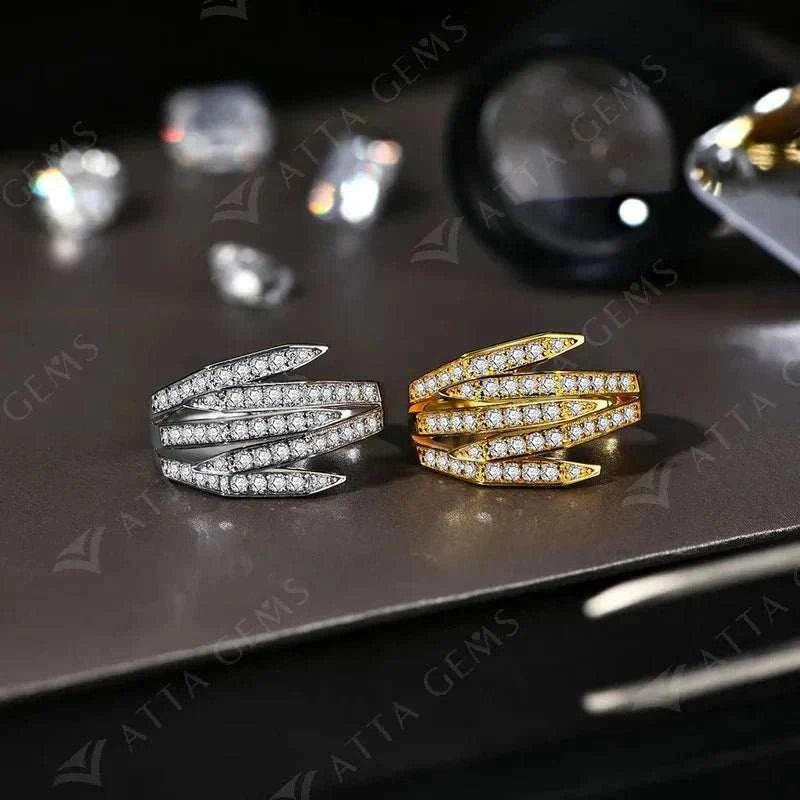 Luxury Moissanite Engagement Ring in S925 Silver with Diamond Design