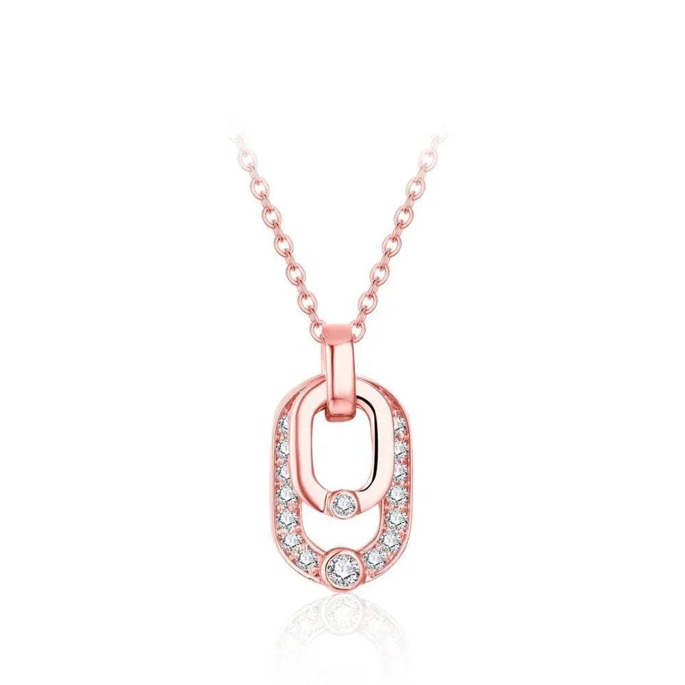 Luxury Moissanite Pendant Necklace in Silver on chain.