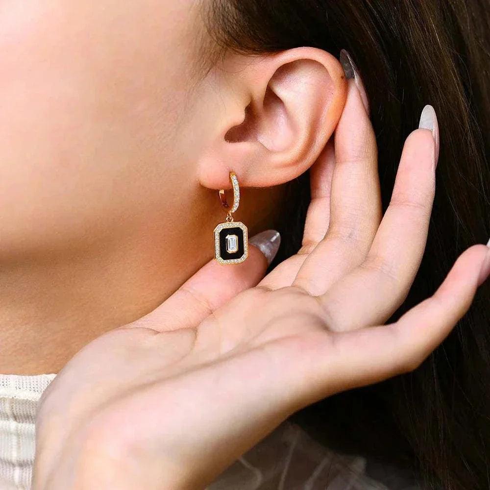 luxury moissanite stud earrings - 18k gold