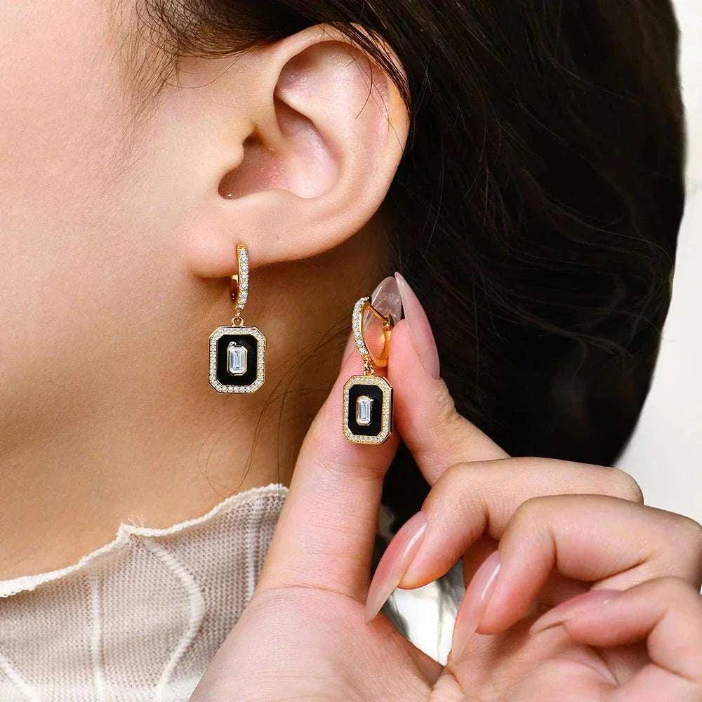 luxury moissanite stud earrings - 18k gold