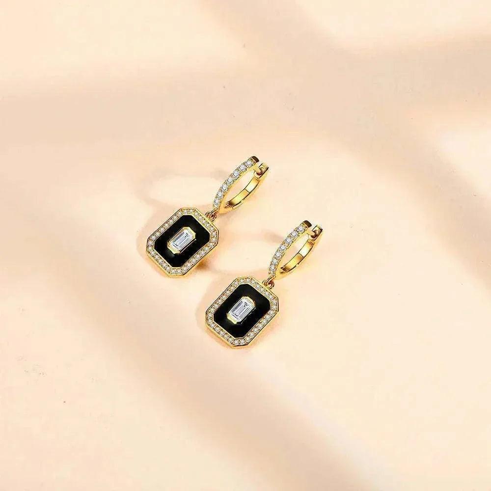 luxury moissanite stud earrings - 18k gold