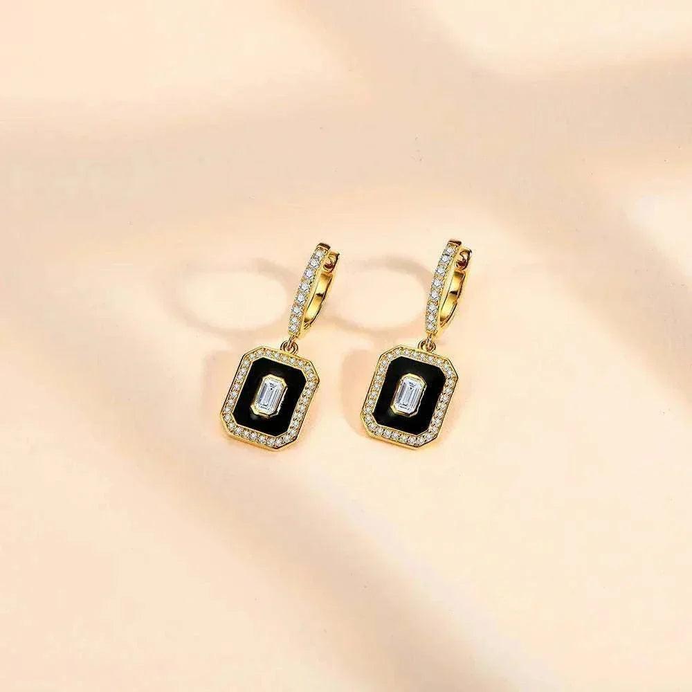 luxury moissanite stud earrings - 18k gold