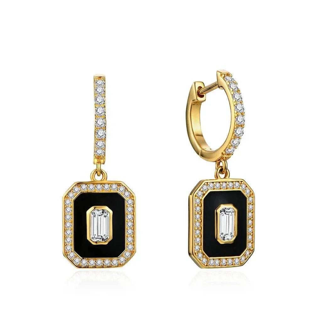 luxury moissanite stud earrings - 18k gold