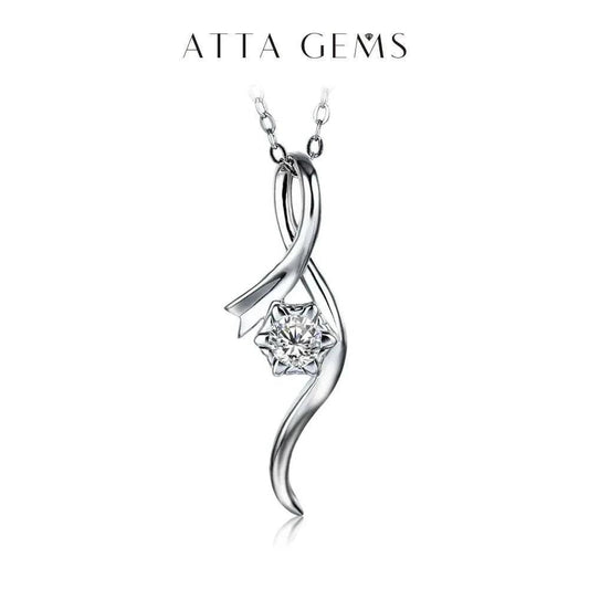 Moissanite Gemstone Silver Pendant Necklace