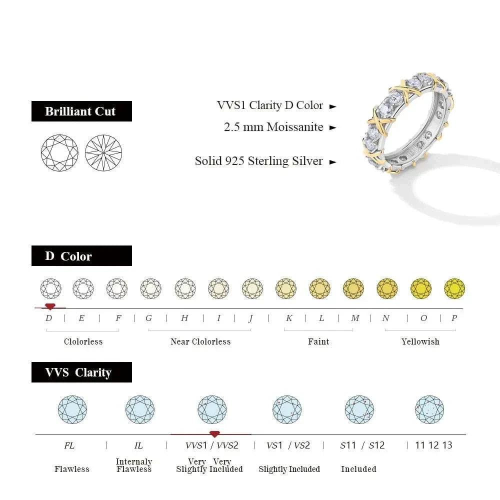 Moissanite Ring - Real S925 Silver,