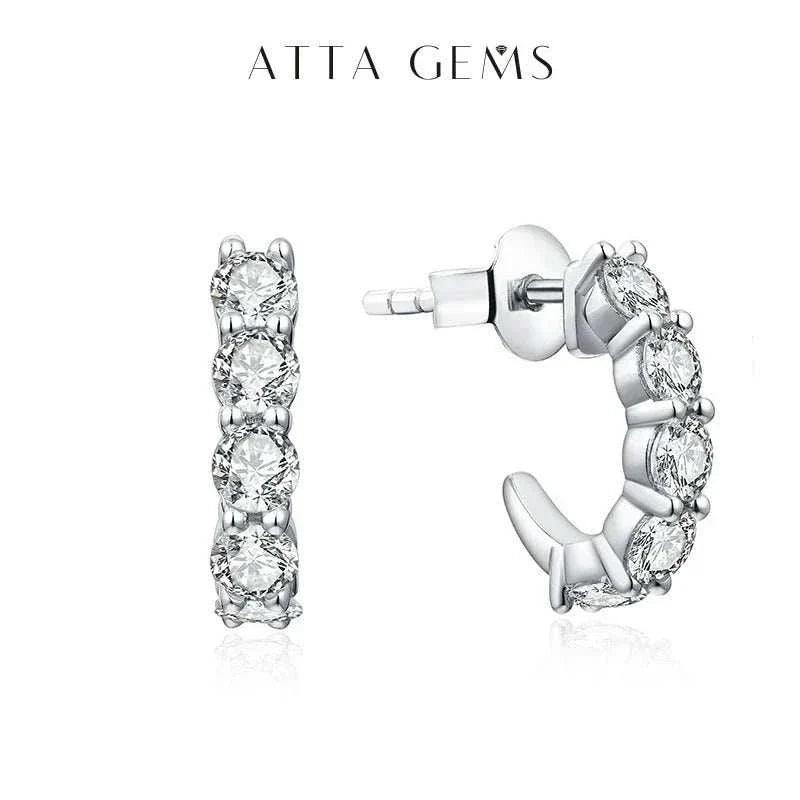 Moissanite stud earrings - elegant diamond alternative by ATTAGEMS.