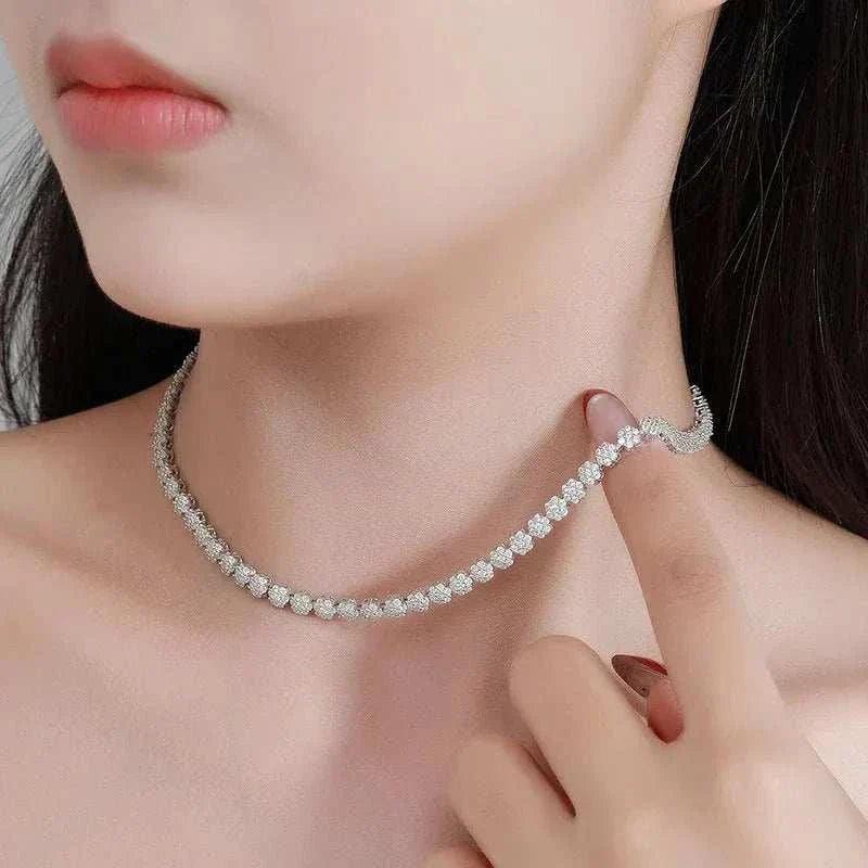 moissanite tennis necklace & bracelet