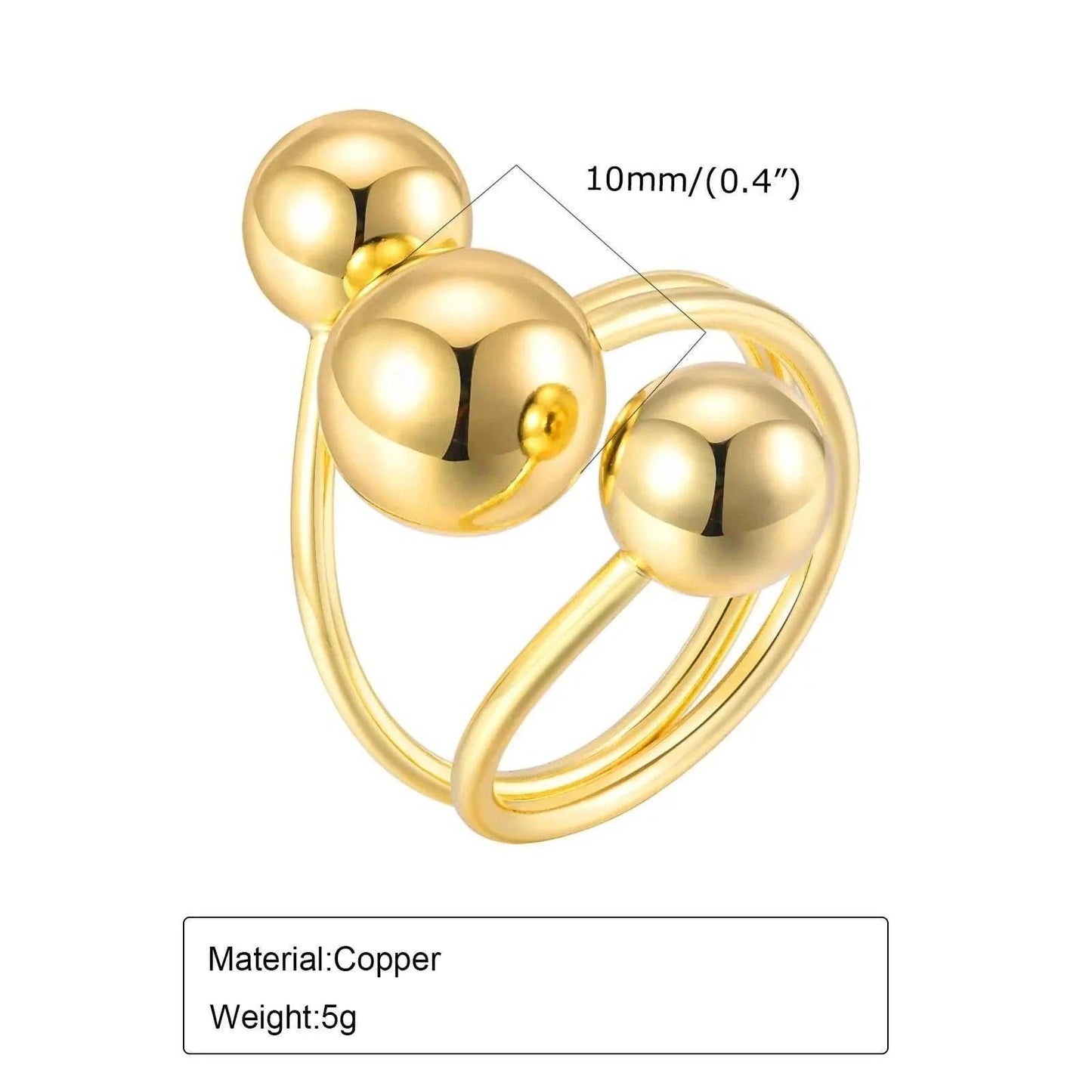 Open Balls Statement Ring, Open butterfly Ring,