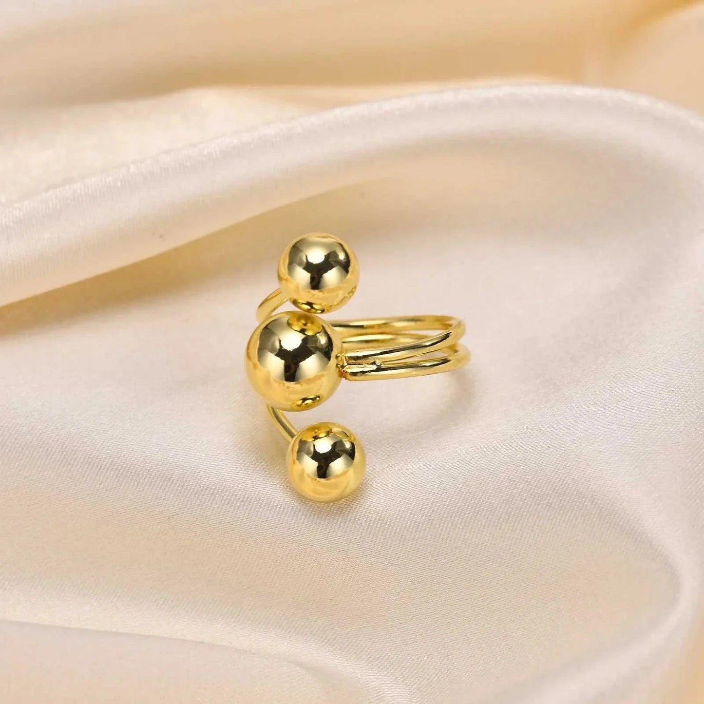 Open Balls Statement Ring, Open butterfly Ring,