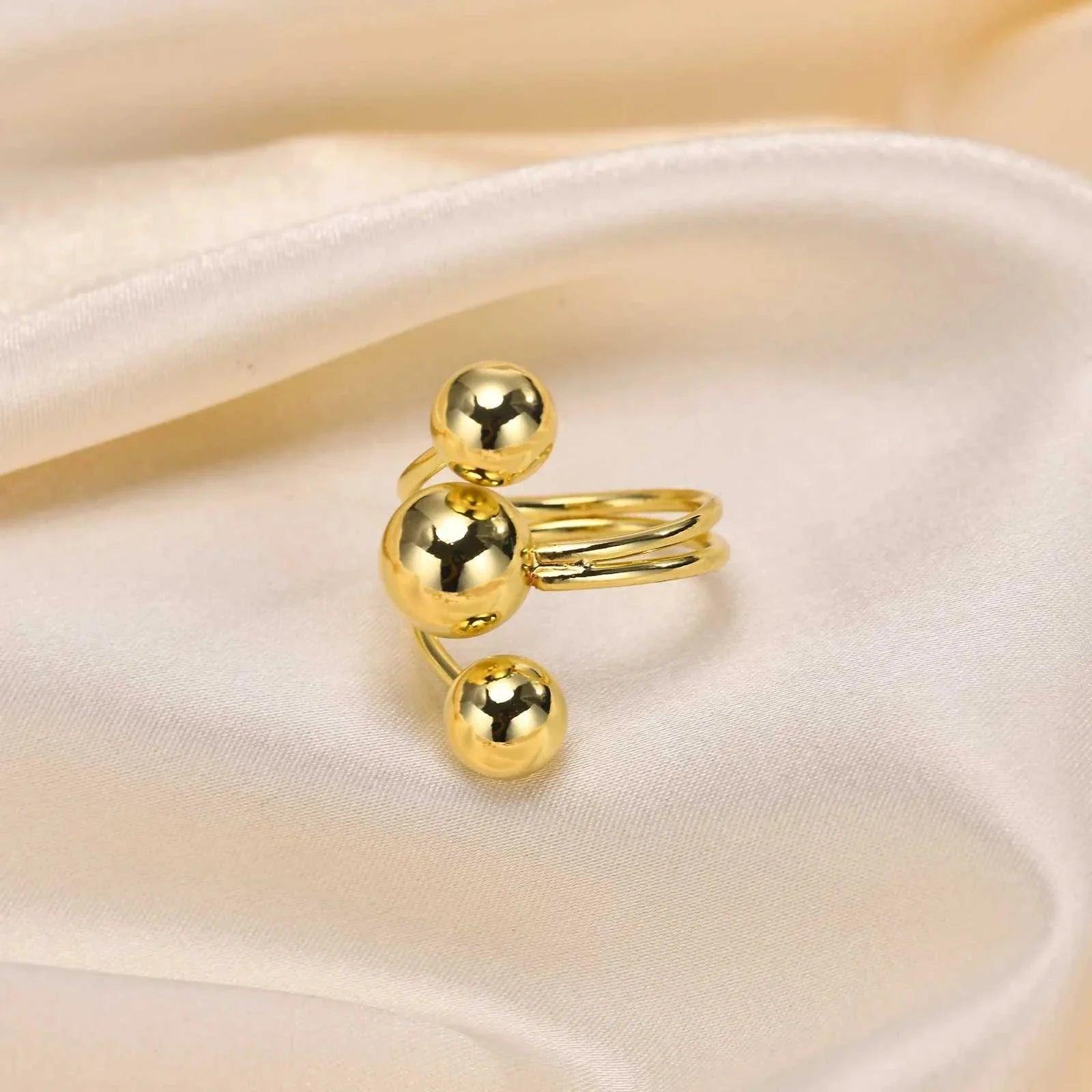 Open Balls Statement Ring, Open butterfly Ring,
