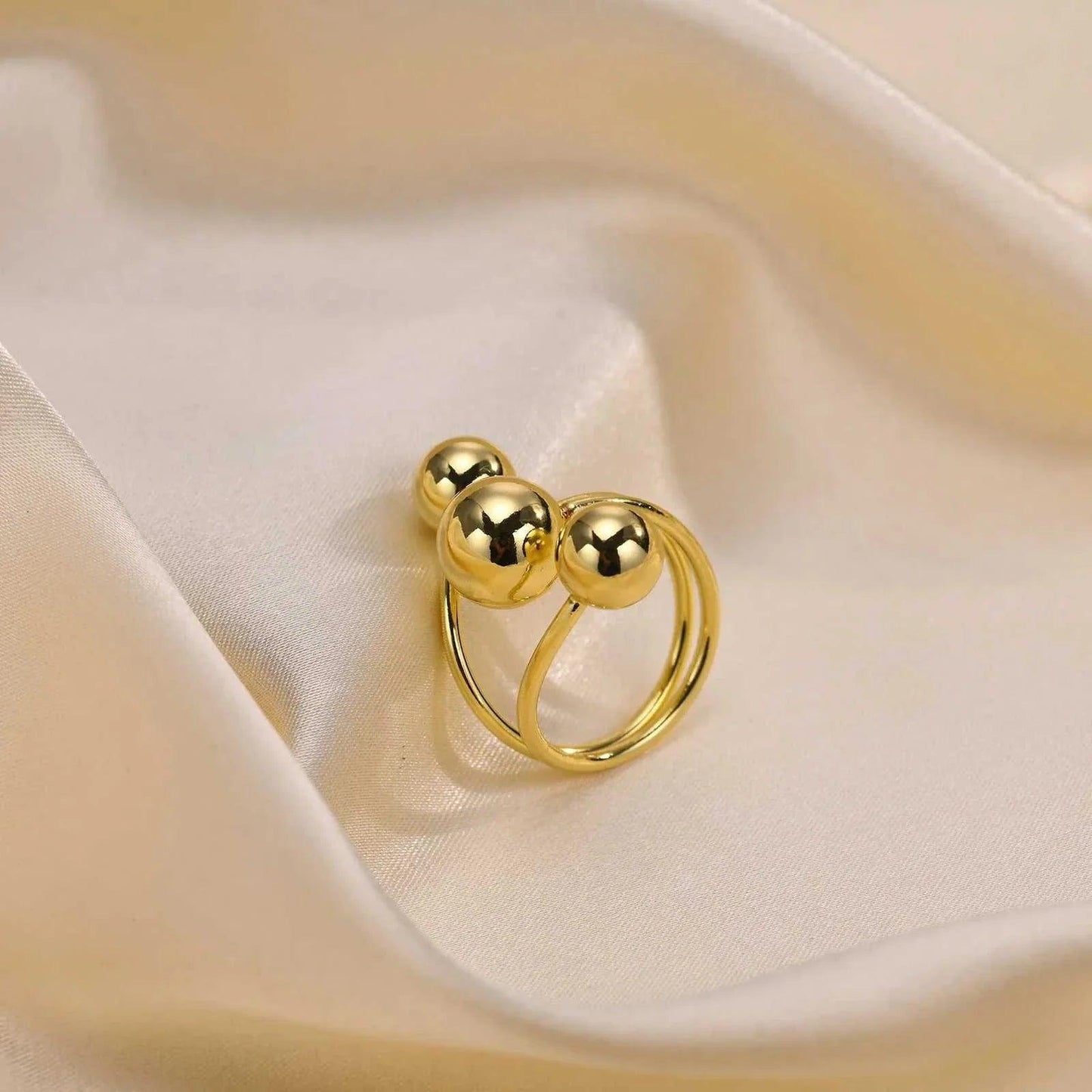 Open Balls Statement Ring, Open butterfly Ring,