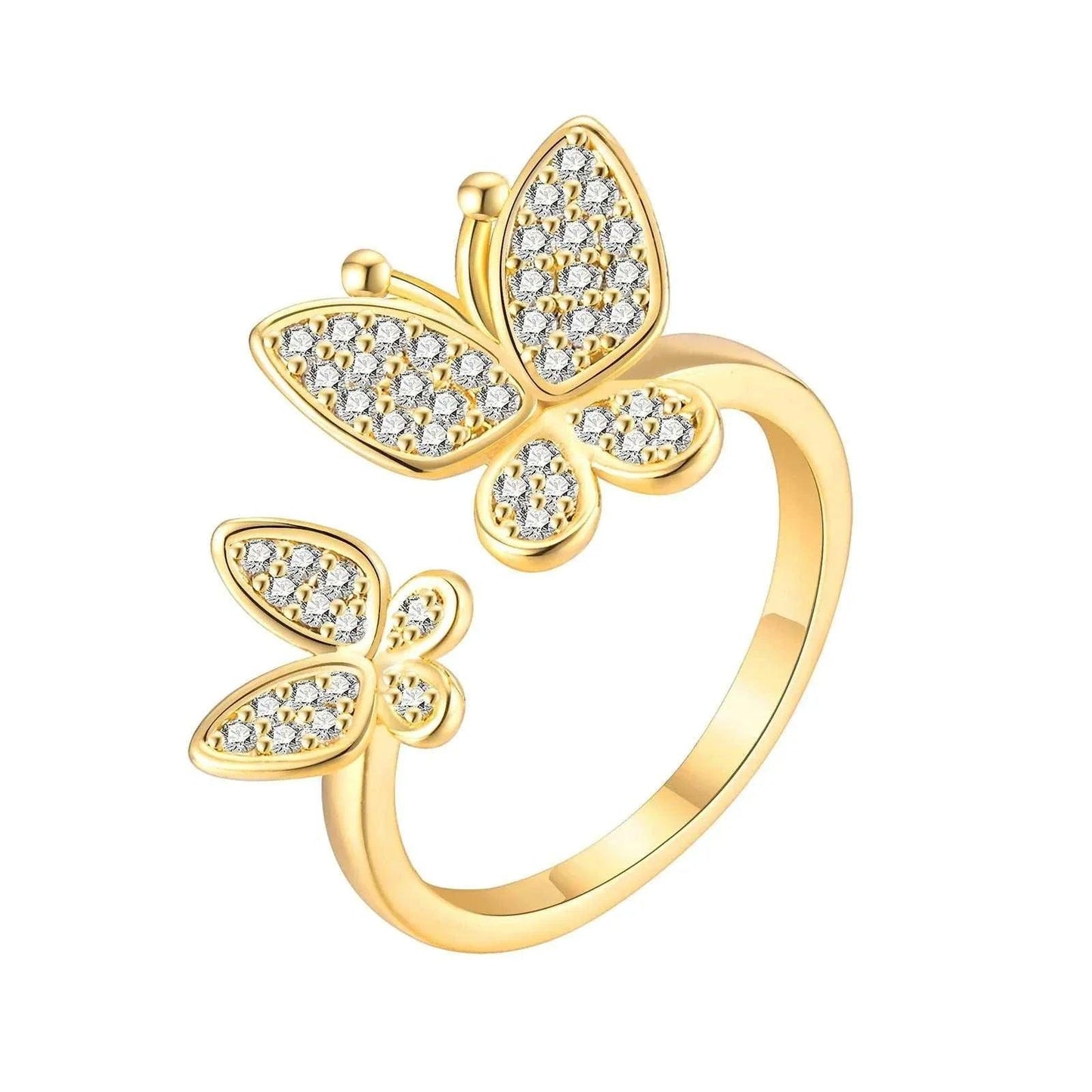 Open Balls Statement Ring, Open butterfly Ring,