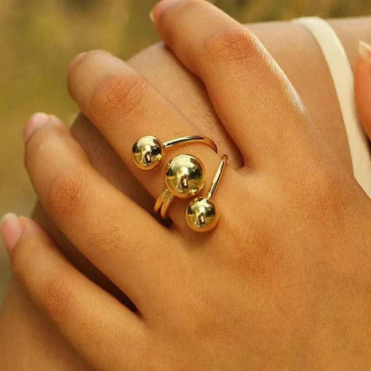 Open Balls Statement Ring, Open butterfly Ring,