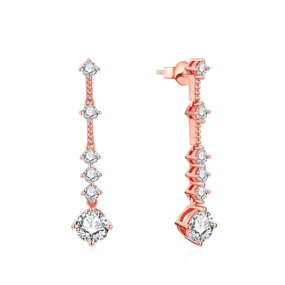 s925 silver moissanite drop earrings - elegant gift