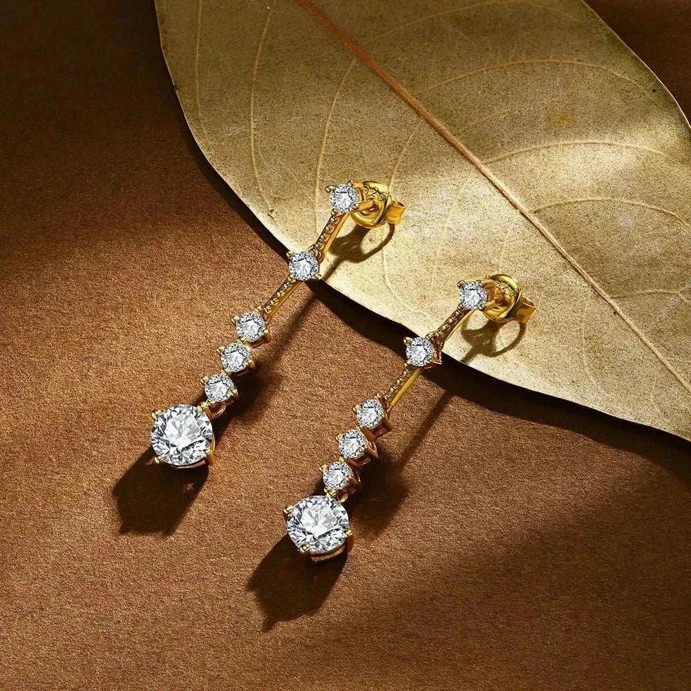 s925 silver moissanite drop earrings - elegant gift