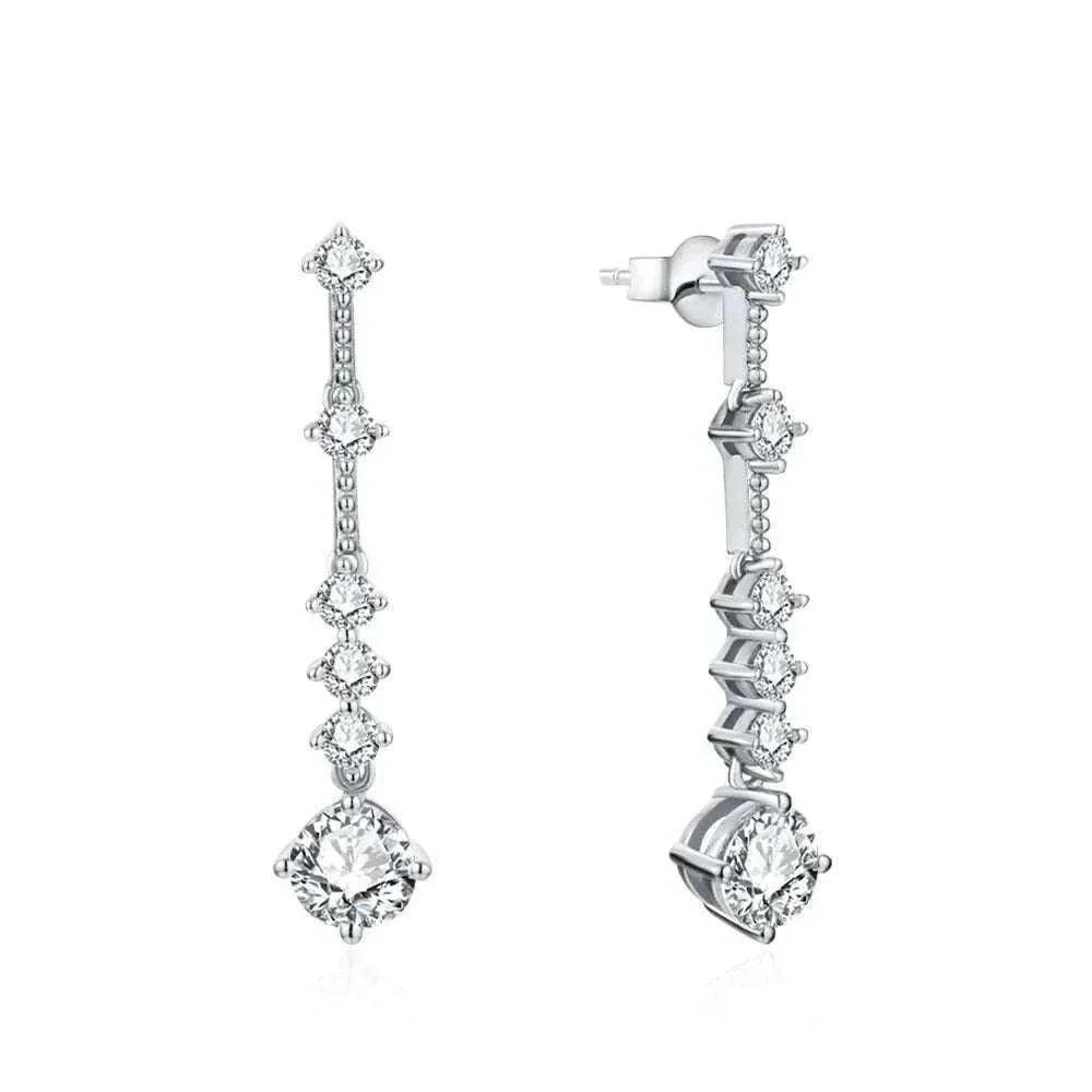s925 silver moissanite drop earrings - elegant gift