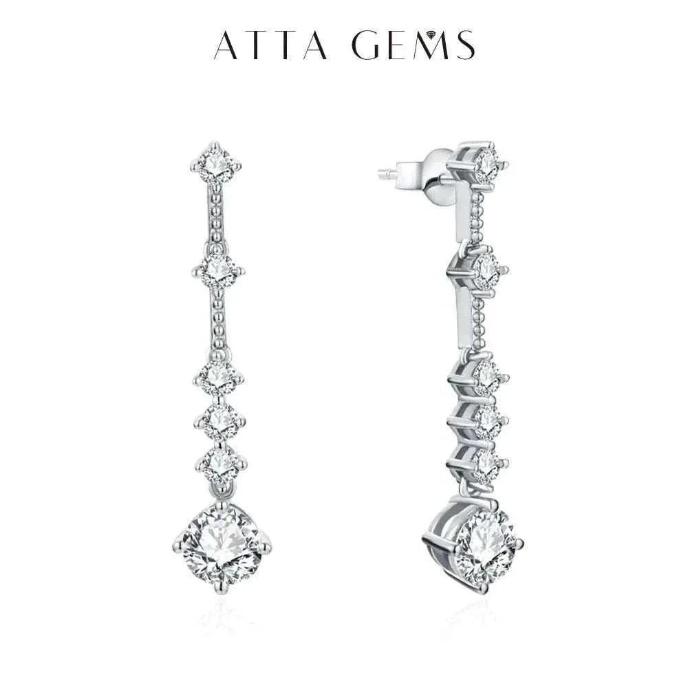 S925 silver moissanite drop earrings from Atta Gems, featurins925 silver moissanite drop earrings - elegant giftg elegant design for an unforgettable gift.