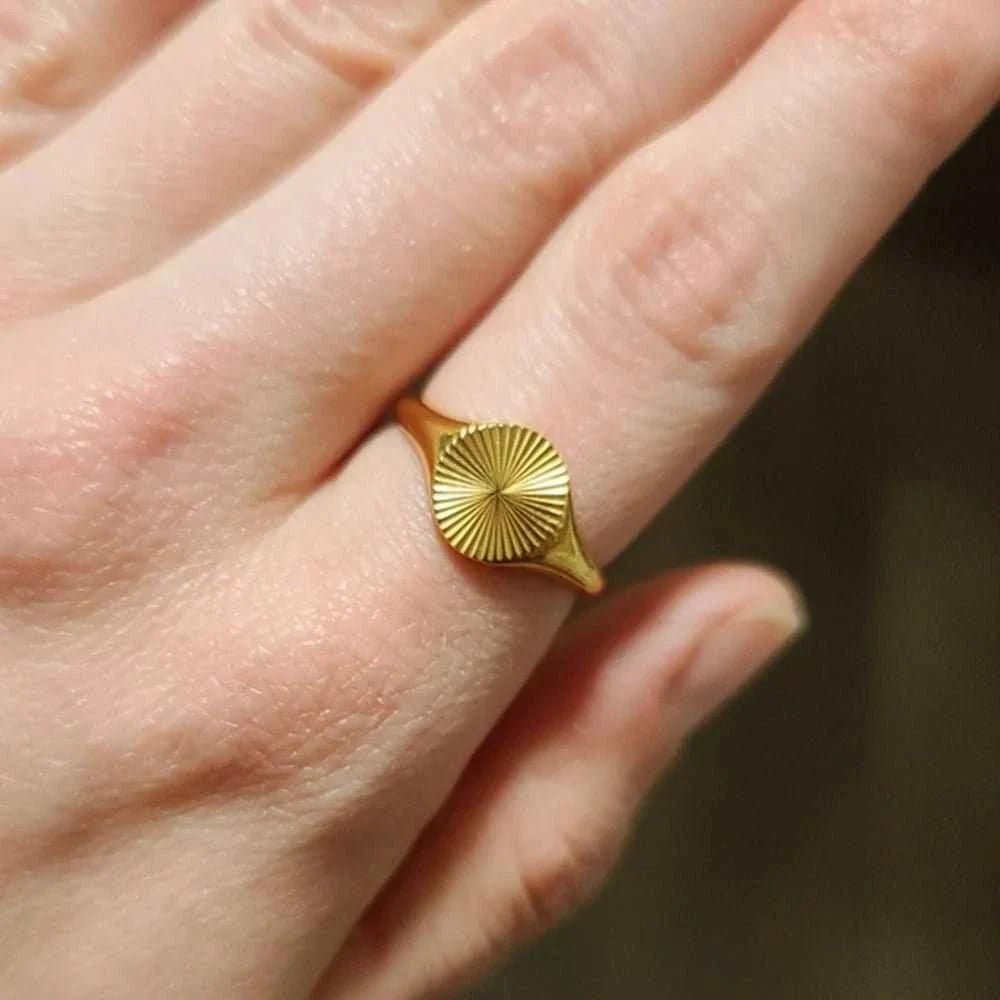Minimalist Dainty Signet Dome Ring