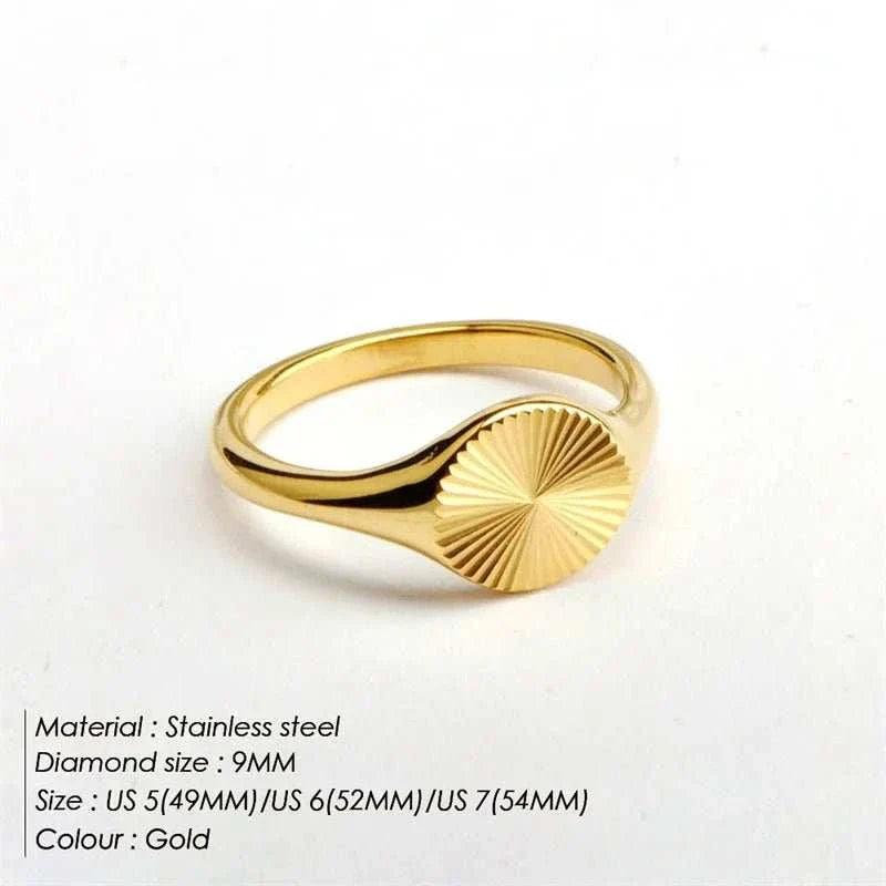 Minimalist Dainty Signet Dome Ring