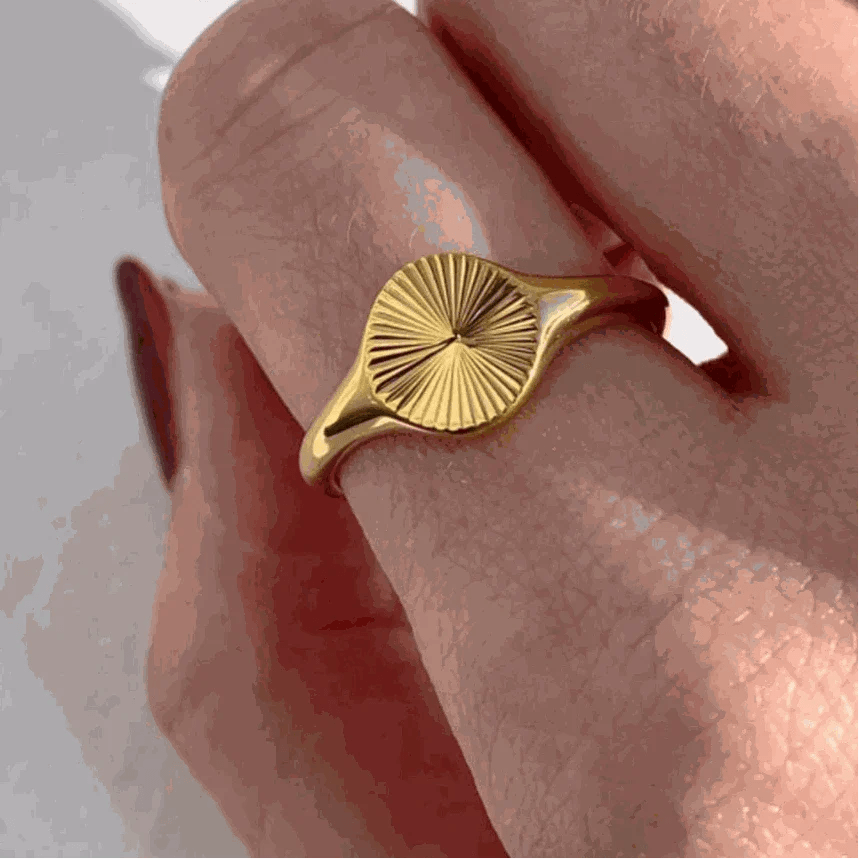 Minimalist Dainty Signet Dome Ring