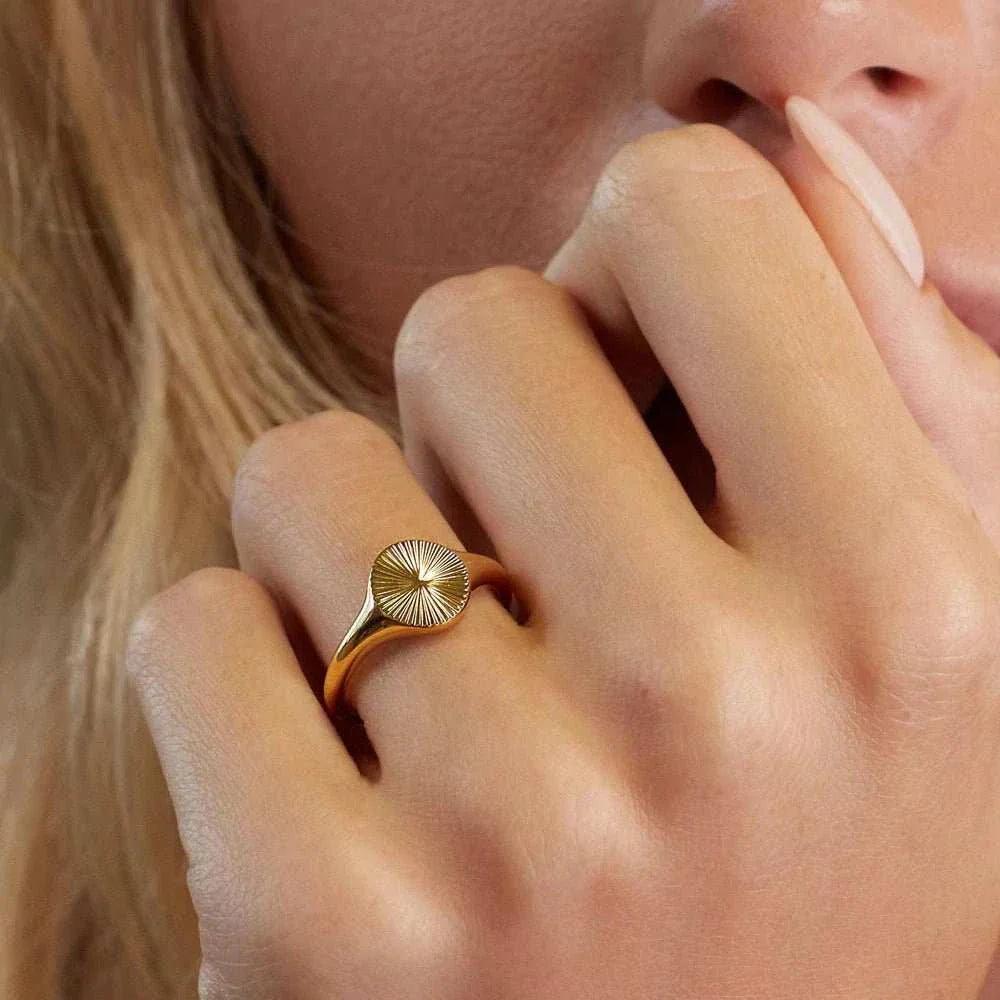 Minimalist Dainty Signet Dome Ring