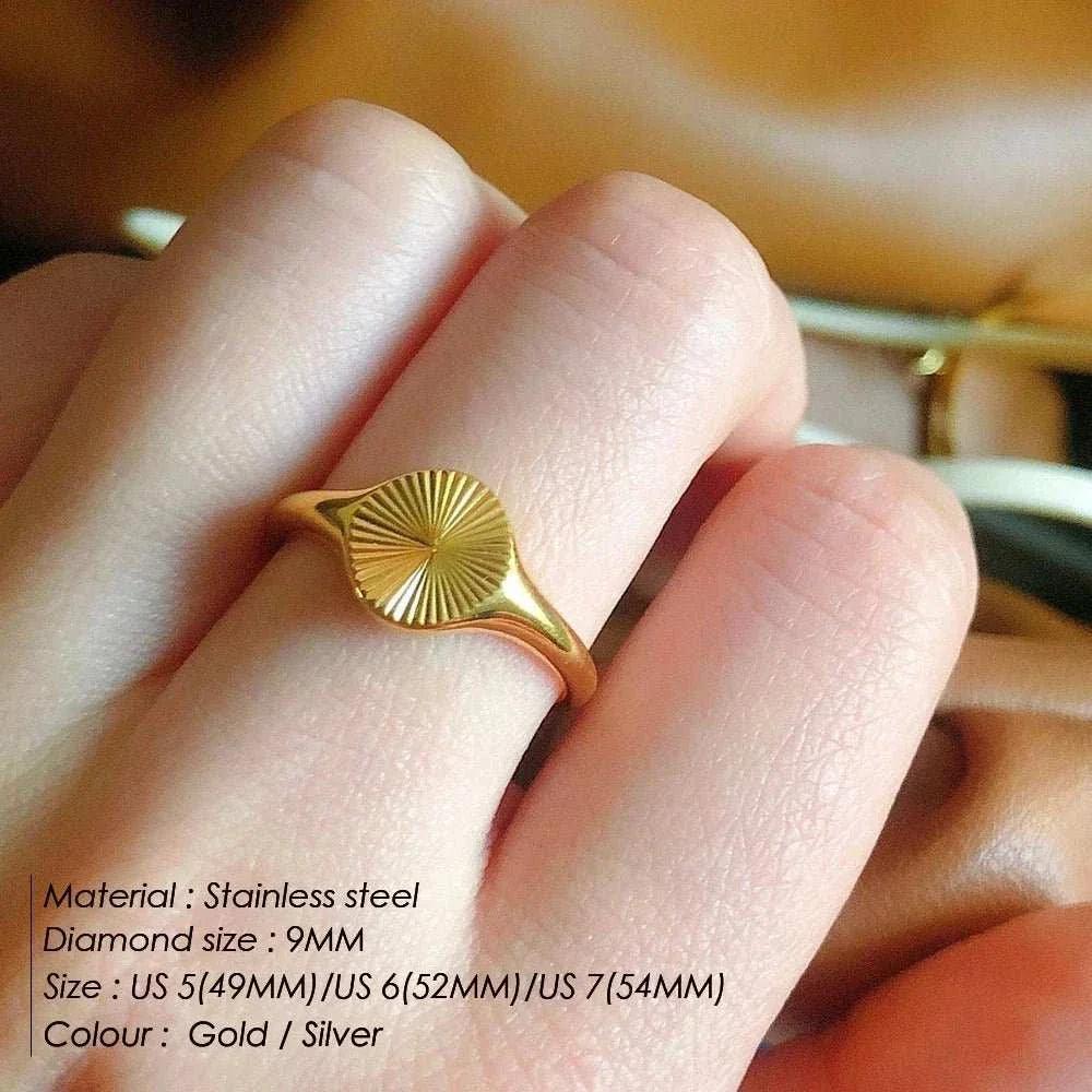 Minimalist Dainty Signet Dome Ring