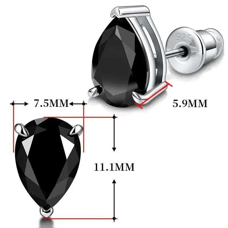 Timeless Moissanite Sterling Silver Stud Earrings with Pear-Cut Stone