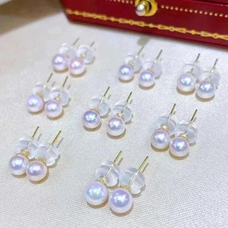TIYINUO 18K gold natural pearl stud earrings fine jewelry, suitable for women, party, office, gift.
