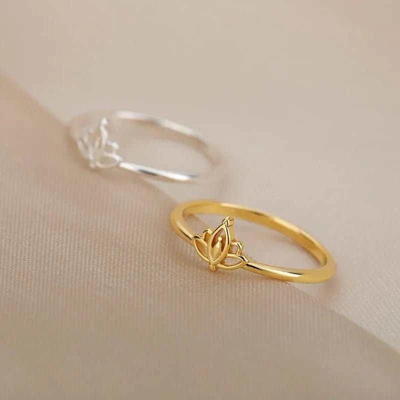 Experience timeless elegance with our Trend Vintage Lotus Rings. Crafted from durable stainless steel, this ring features a stunning lotus design that symbolizes bea