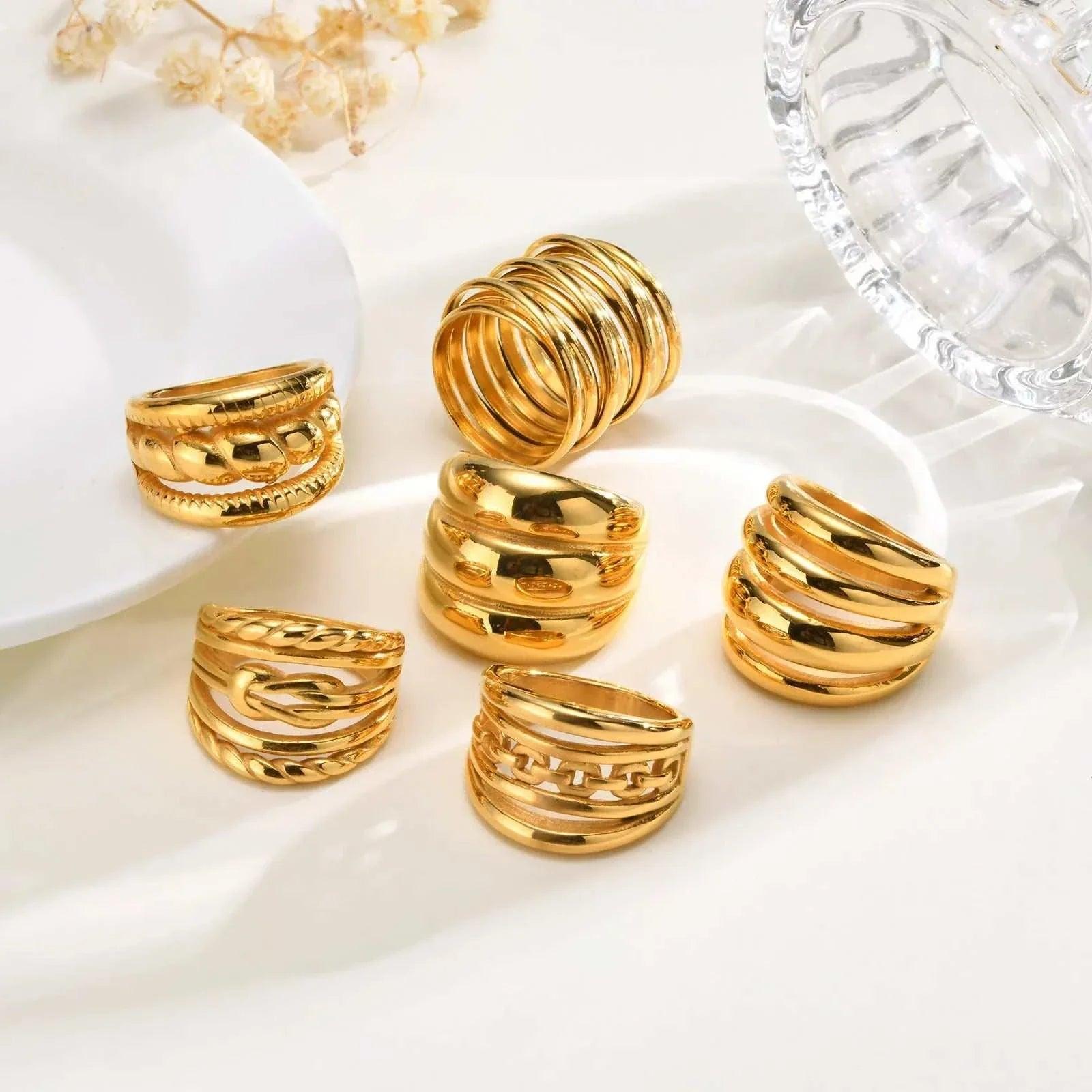 Upgrade your accessory game with our Hyperbole Chunky Women Rings. Crafted with high-quality materials, these rings add a touch of elegance to any outfit. The chunky