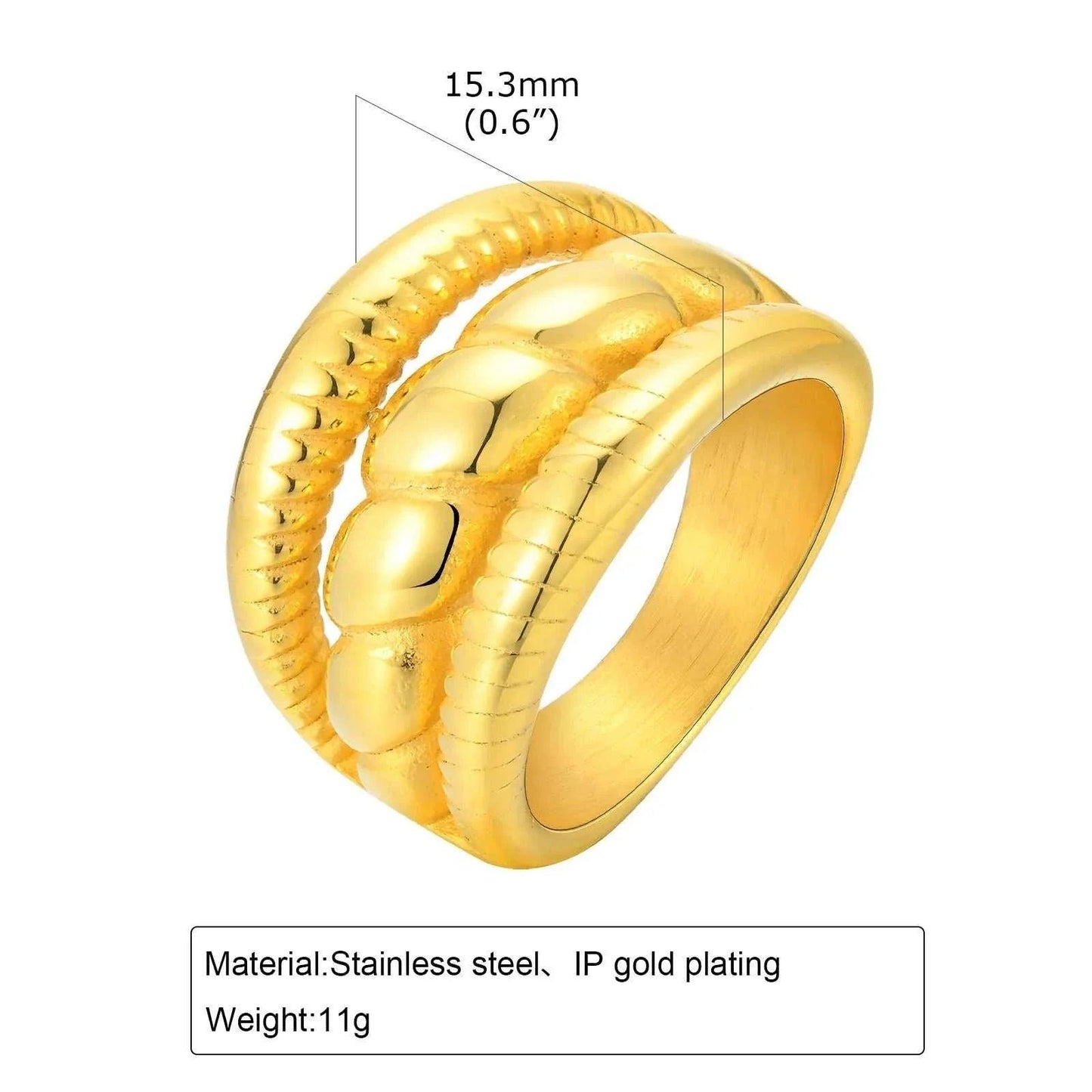 Upgrade your accessory game with our Hyperbole Chunky Women Rings. Crafted with high-quality materials, these rings add a touch of elegance to any outfit. The chunky