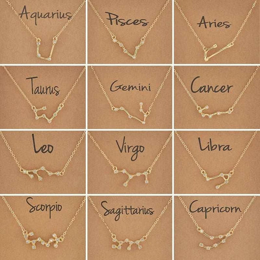 Explore the wonders of astrology with our Zodiac Sign 12 Constellation Necklaces. Each necklace features a unique constellation design based on your zodiac sign, mak
